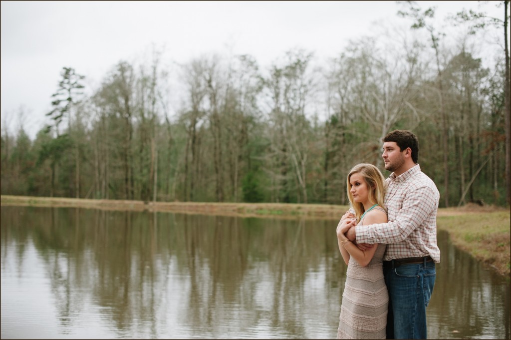 Country Engagement Shoot in Mississippi on a Pier by the Lake