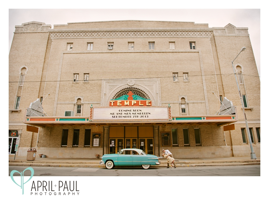 Vintage Engagement Shoot in Meridian, MS at the Temple Theater