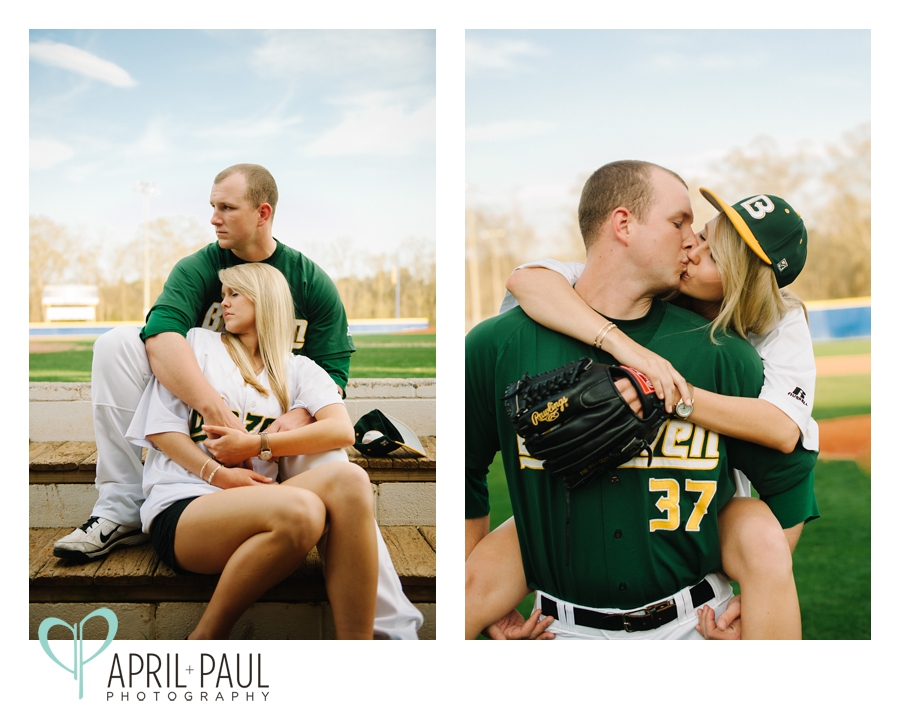 fun baseball themed engagement photos