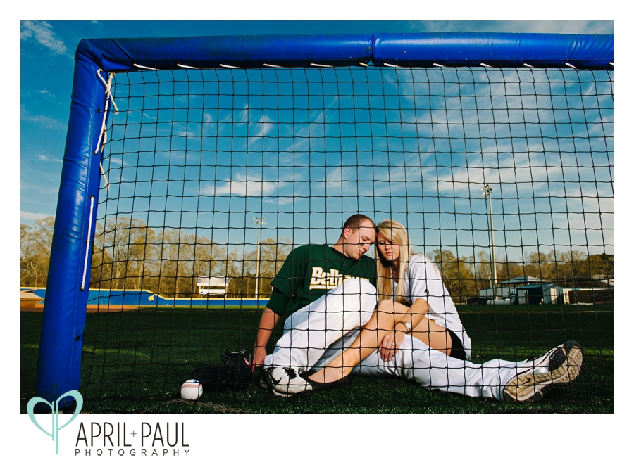 Baseball themed engagement photography with april + paul photography