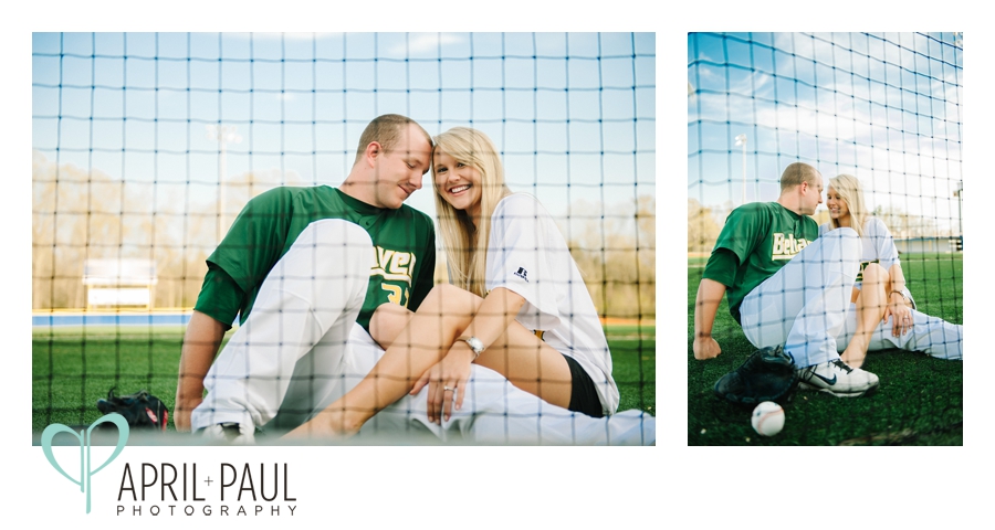 Baseball themed engagement photos