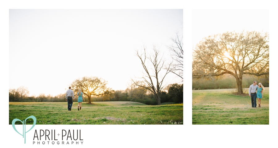 Engagement shoot on a farm at sunset