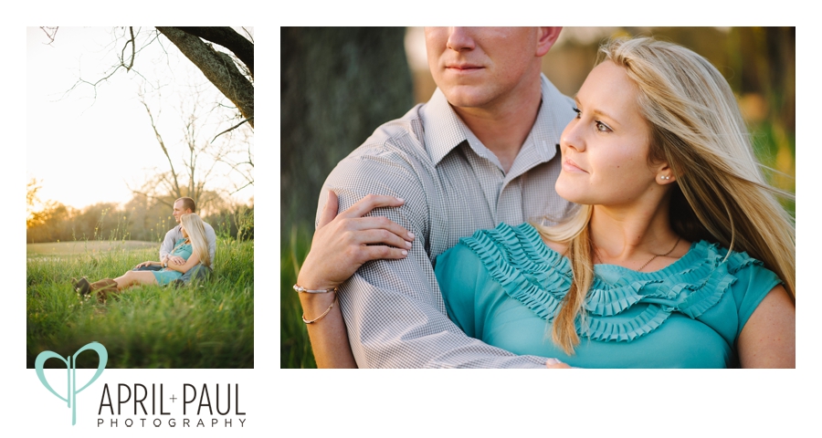 Country engagement photography with cowboy boots and dress