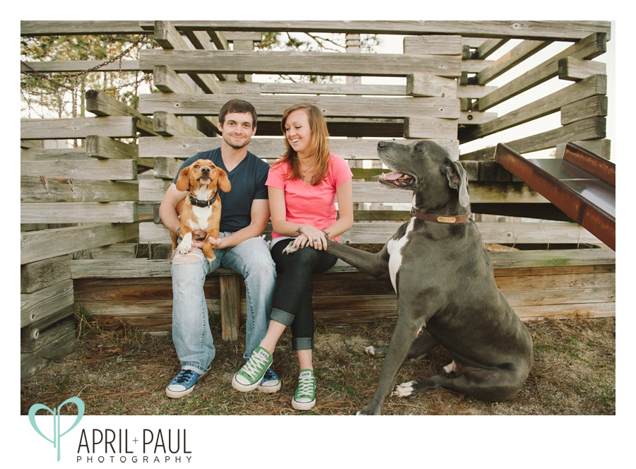 Engagement Photography with dogs at Paul B Johnson