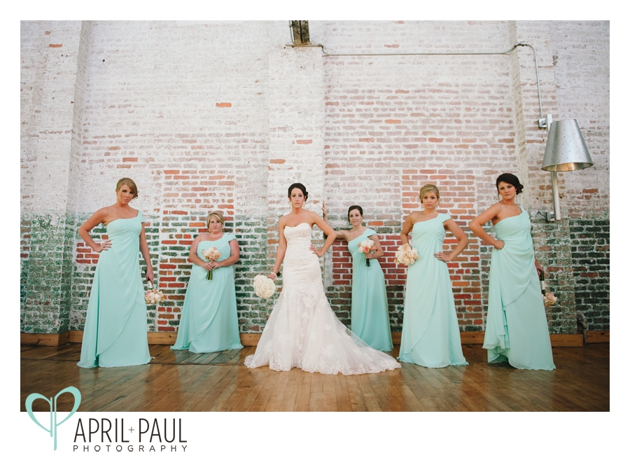 Bridal Party Bridesmaids at The Venue at The Bakery Building in Hattiesburg, MS