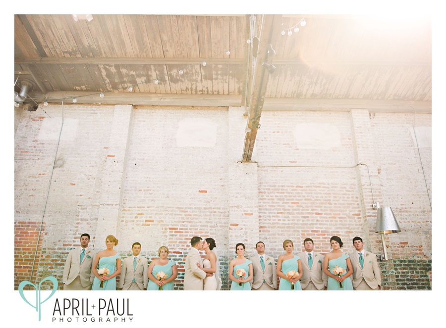 Bridal Party pose at The Venue in Hattiesburg, MS with April + Paul Photography