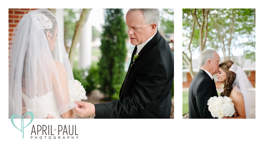 Father and daughter before ceremony in Mississippi Wedding Photography