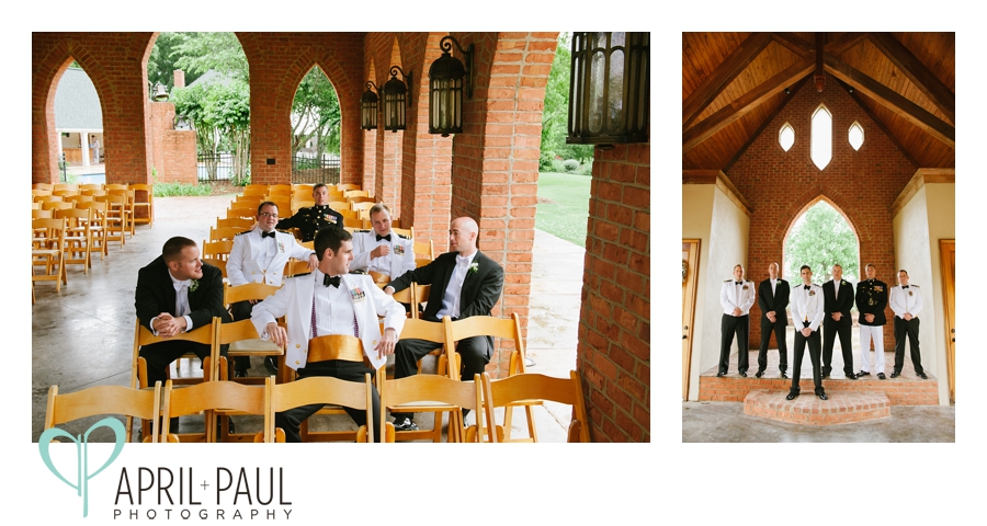 Groom and groomsmen pose at Oak Hill Stables Wedding Venue in Oxford, MS