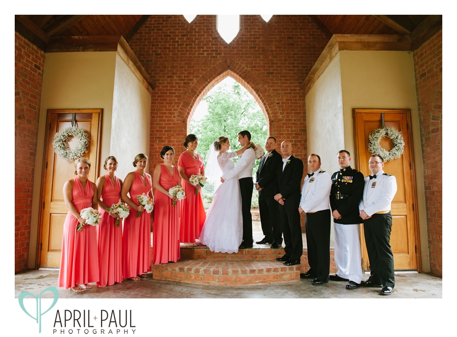 Bridal party pose at Oak Hill Stables Wedding Venue in Mississippi