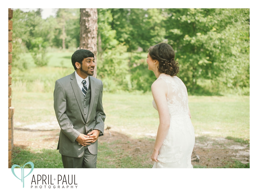 First Look Reaction at Mississippi Wedding with April + Paul Photography