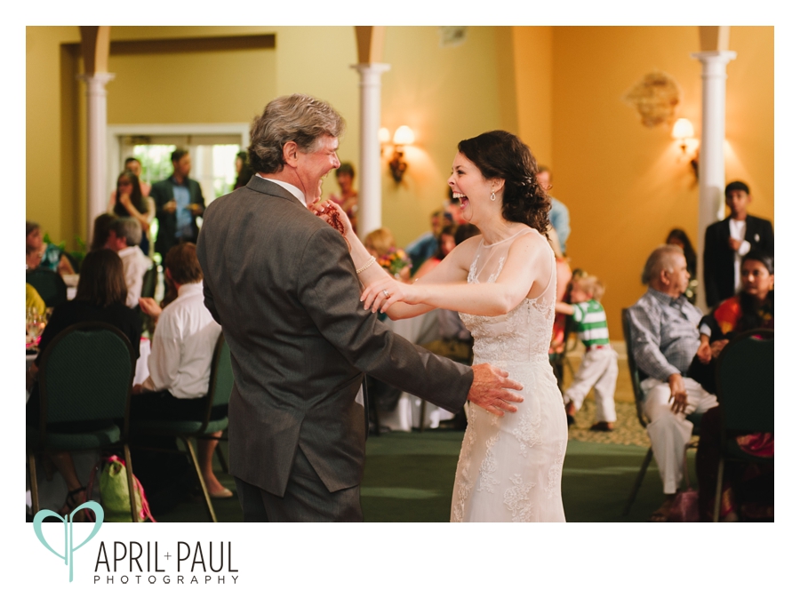 Bride and father dance at Southern Oaks Wedding in Mississippi