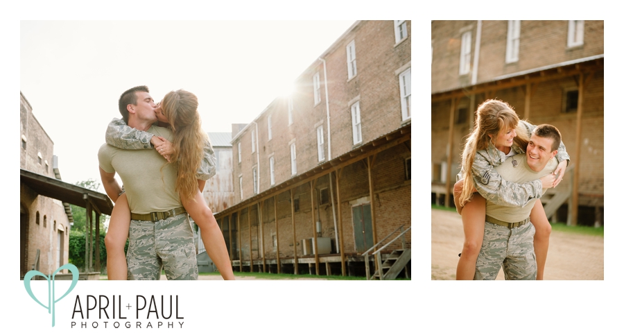 Military engagement photography in Hattiesburg, MS with April and Paul