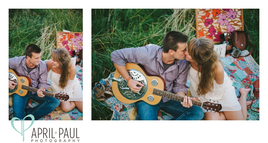 Fun Vintage Engagement Shoot in a Field in Mississippi