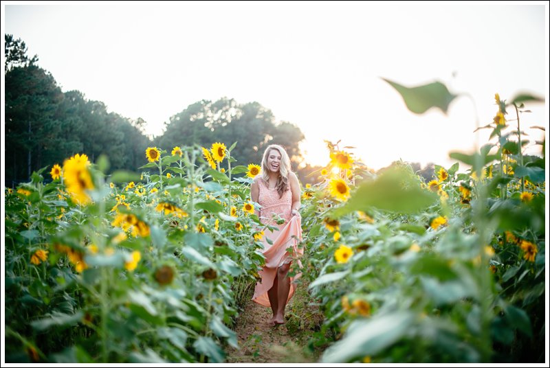 Collins, MS Senior Portrait Photography in a Sunflower field