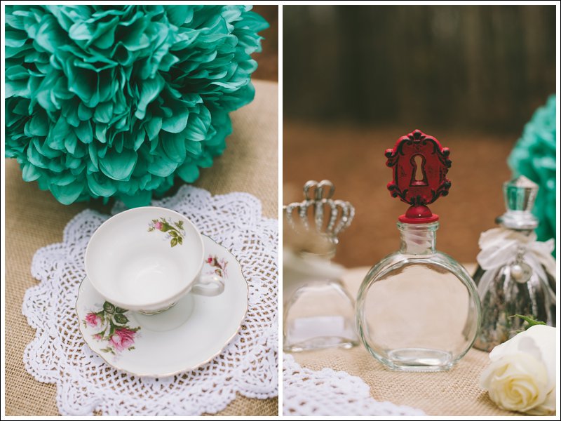 Alice in Wonderland Tea Party themed engagement photography