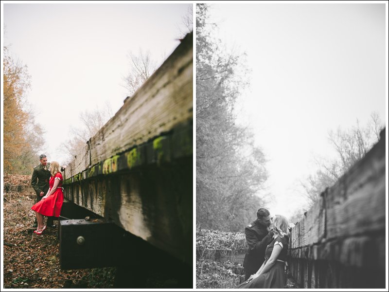 Vintage World War II Styled Engagement Photography in Mississippi