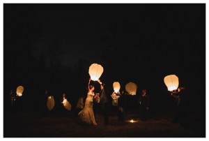 Bridal party with lanterns